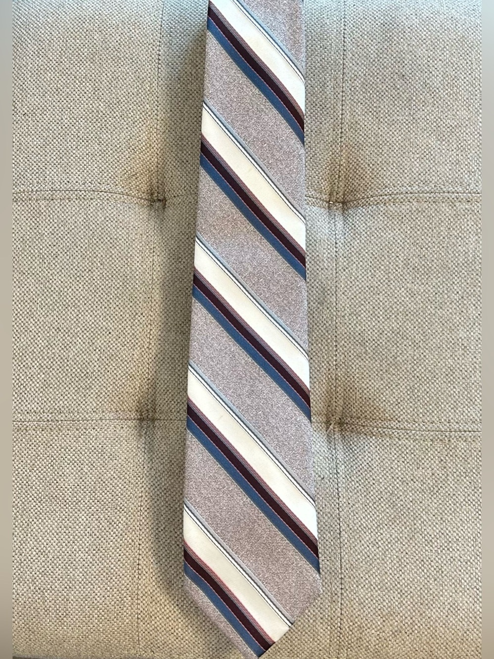 Vintage Christian Dior Monsieur Neck Tie Purple Blue Stripes Designer 55x3”